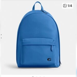 Coach Womem’s Vibrant Blue Leather Backpack Travel Laptop Casual